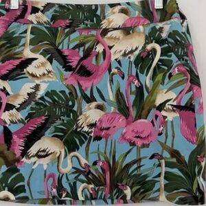 Loudmouth Golf Ladies 4 Pink Flamingos Skort Bold Printed Athletic Pockets